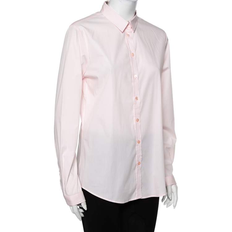 مملوكة مسبقًا Burberry Brit Pink Cotton Button Front Shirt L