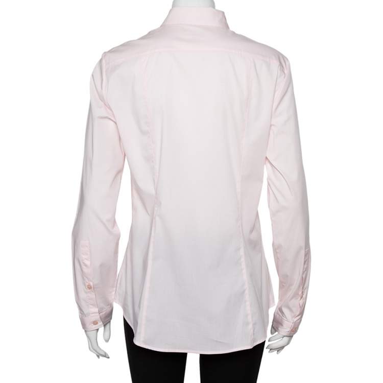 مملوكة مسبقًا Burberry Brit Pink Cotton Button Front Shirt L