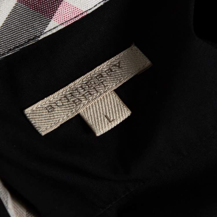 Pre Owned Burberry Brit Black Cotton Button Front Shirt L