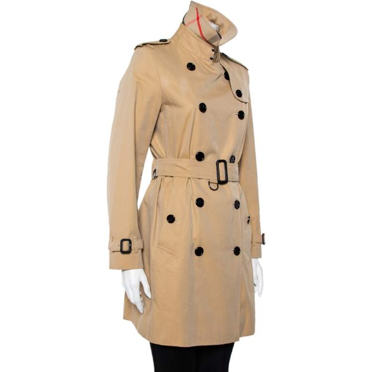 Pre Owned Burberry Beige Cotton Double Breasted Belted Trench Coat M