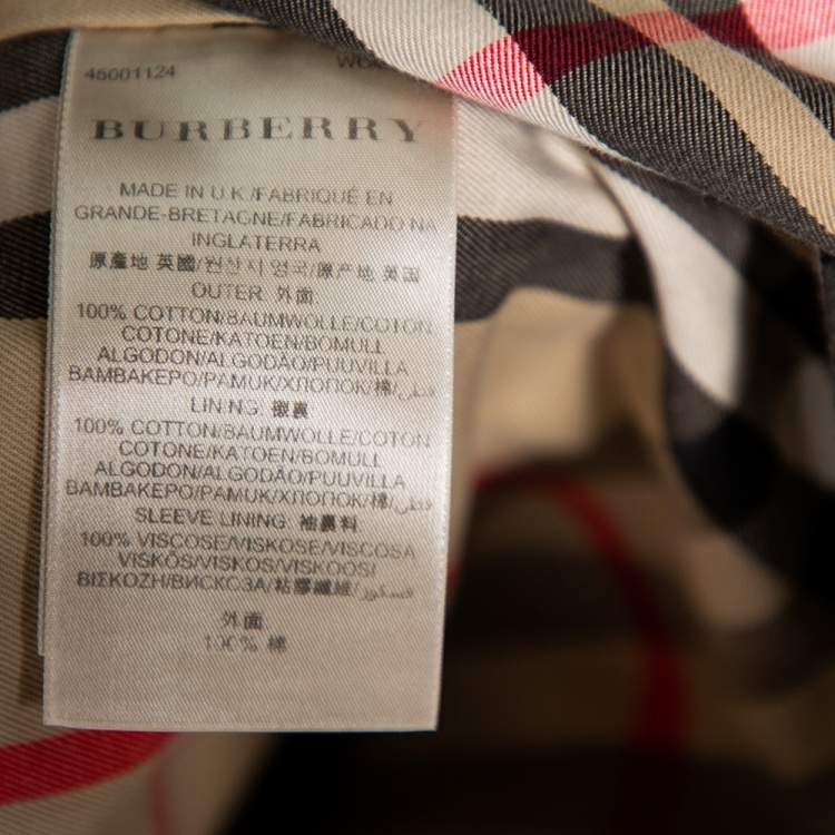 Pre Owned Burberry Beige Cotton Double Breasted Belted Trench Coat M