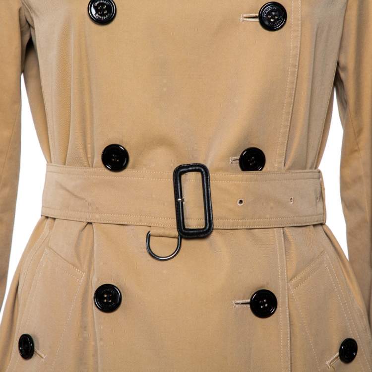 Pre Owned Burberry Beige Cotton Double Breasted Belted Trench Coat M