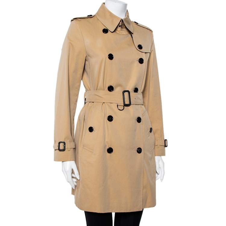 Burberry Beige Double Breasted Belted Trench Coat M | TLC