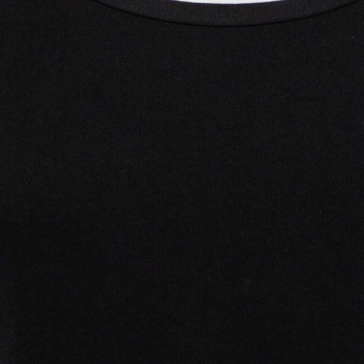 Pre Owned Burberry Brit Black Cotton Nova Check Trim T-Shirt L