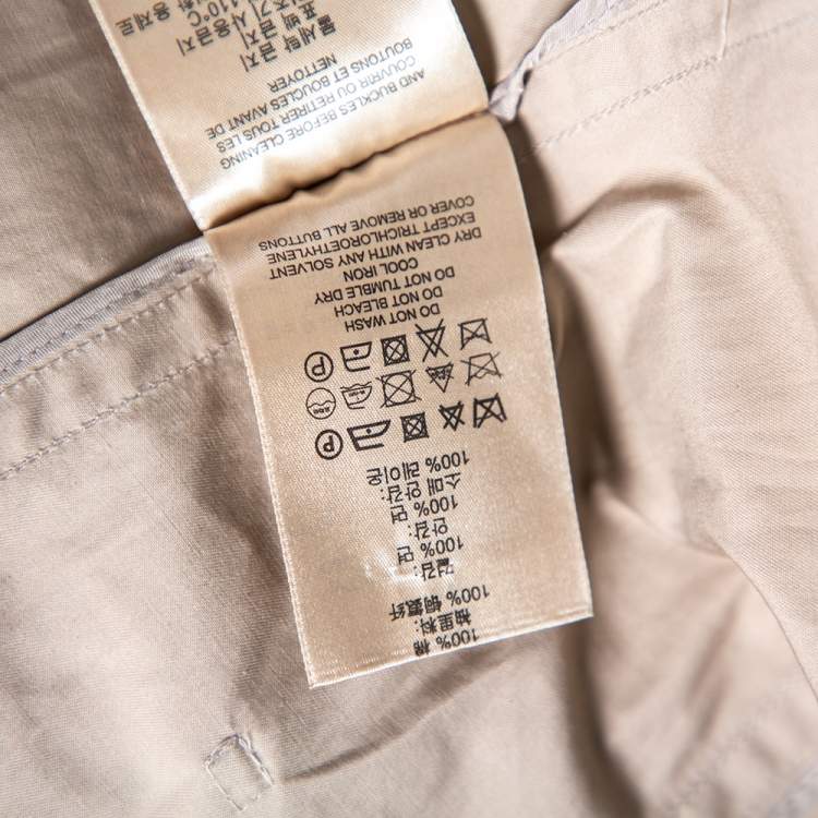 Pre Owned Burberry Beige Cotton Canvas Double Breasted Belted Trench Coat M