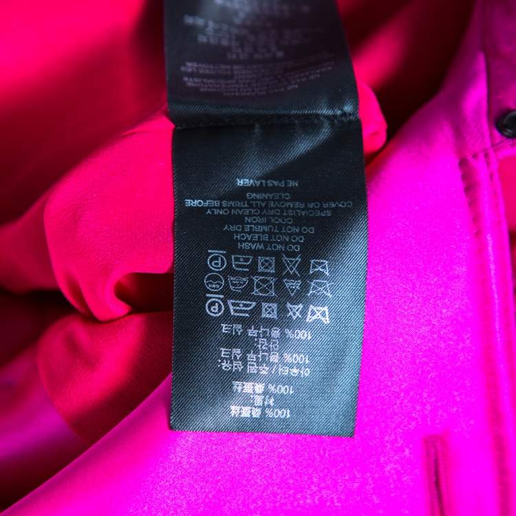 Pre Owned Burberry Pink Ombre Effect Silk Satin Belted Trench Coat L