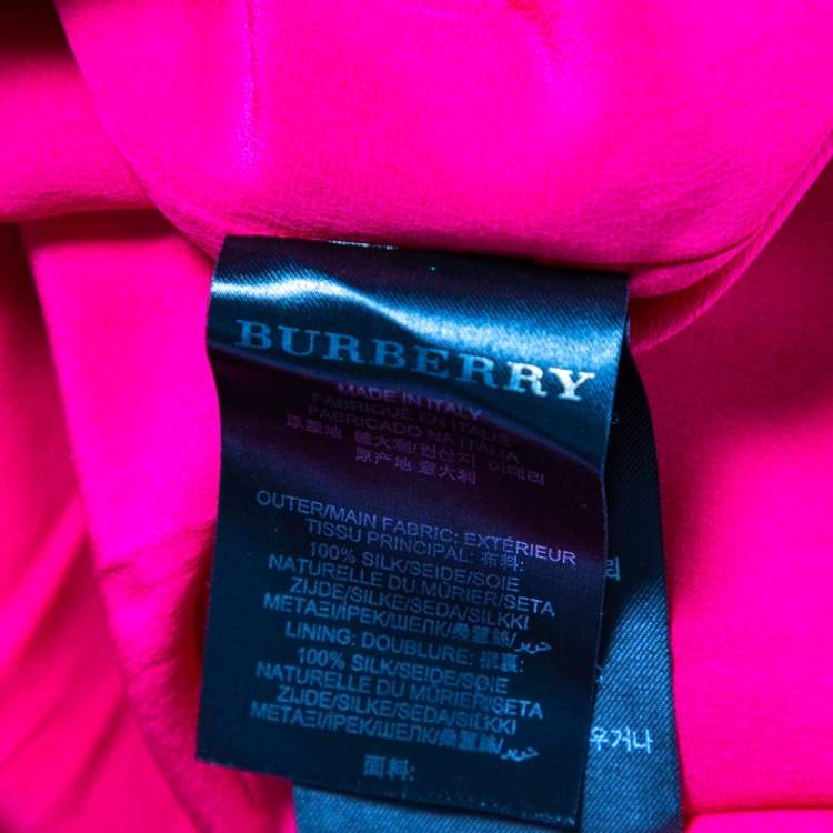 Pre Owned Burberry Pink Ombre Effect Silk Satin Belted Trench Coat L