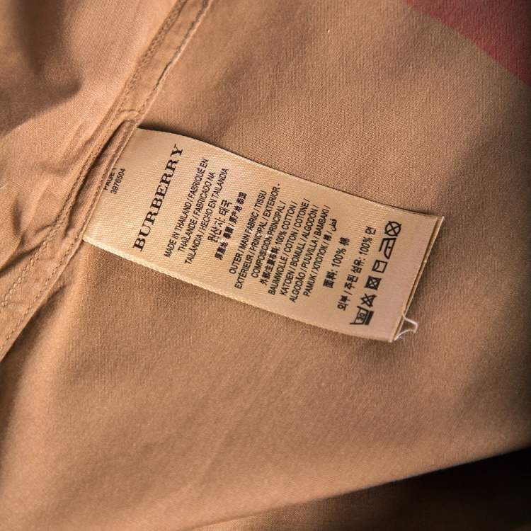 Pre Owned Burberry Brown Vintage Check Cotton Button Front Shirt L