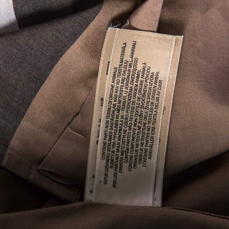 Pre Owned Burberry Brown Vintage Check Cotton Button Front Shirt L