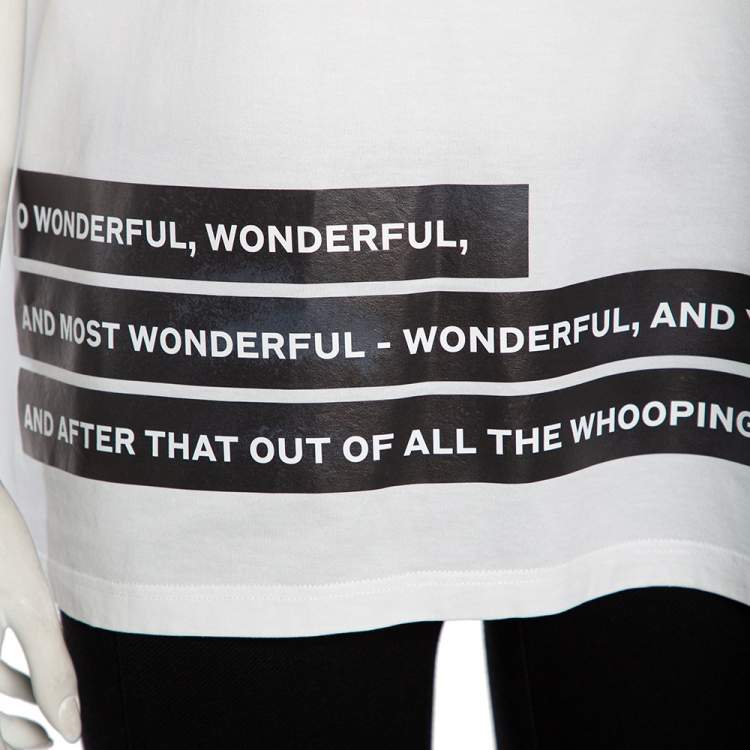 Pre Owned Burberry White Montage Printed Cotton Round Neck Oversized T-Shirt L