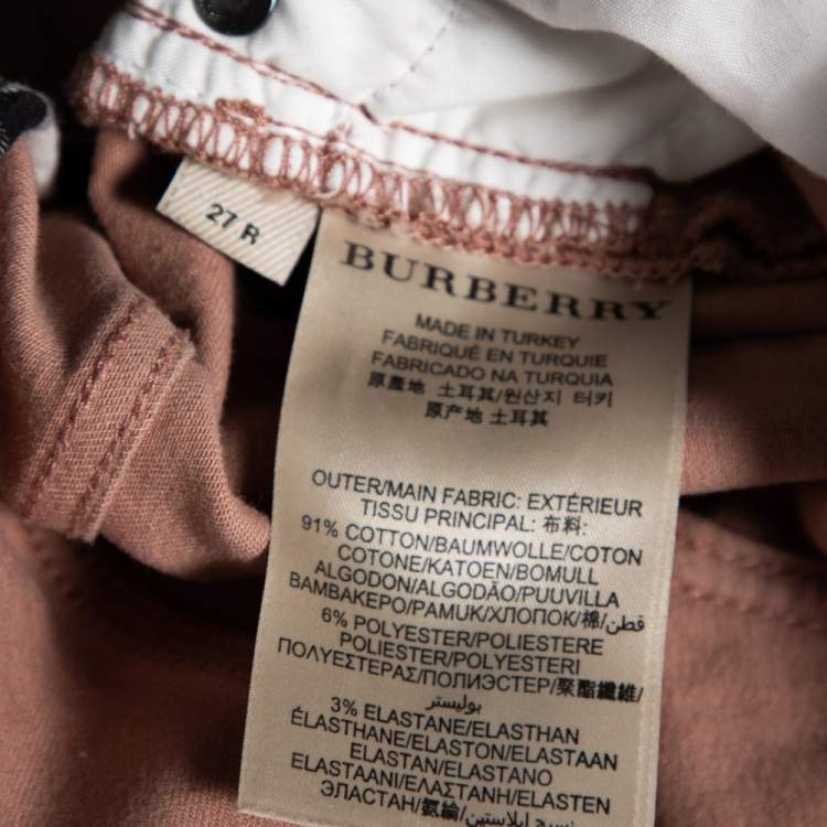 Pre Owned Burberry Pink Denim Skinny Jeans M