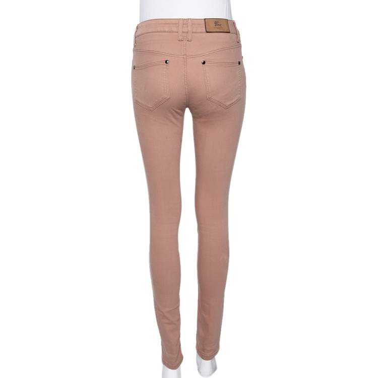 Pre Owned Burberry Pink Denim Skinny Jeans M
