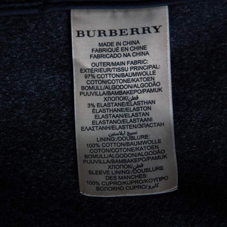 Pre Owned Burberry Brit Black Cotton & Leather Sleeve Belted Trench Coat M