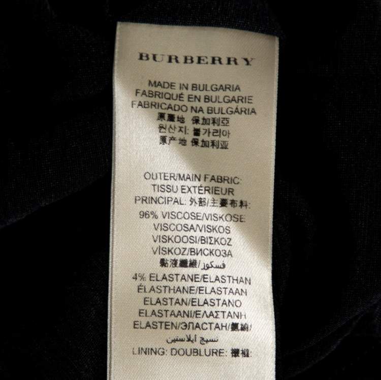 مملوكة مسبقًا Burberry Black Jersey Ruched V-Neck Top S