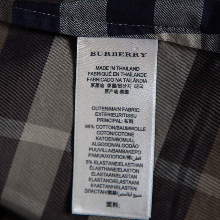 Pre Owned Burberry Brit Green Checkered Cotton Button Front Shirt M
