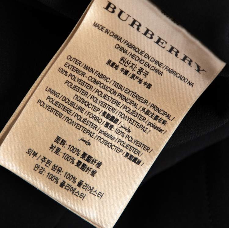 Pre Owned Burberry Black Georgette Pleated Belted Skirt M