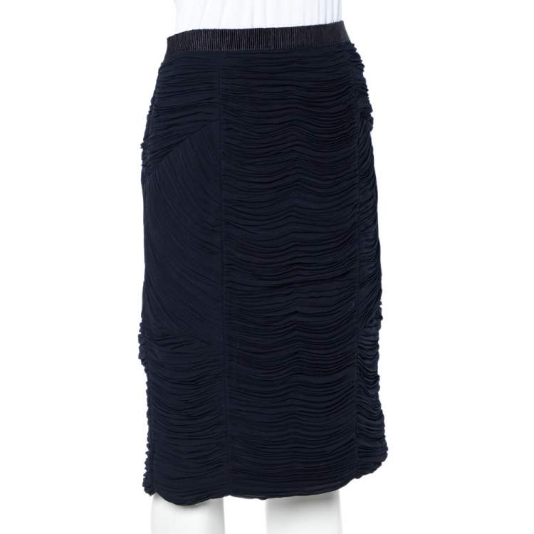 Burberry black ruched skirt hotsell