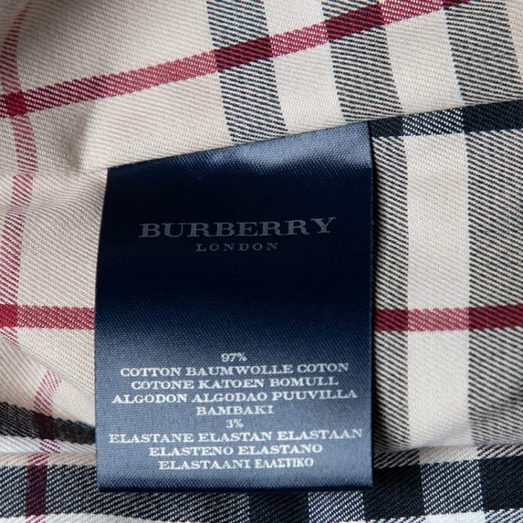 Pre Owned Burberry Off-White Cotton Button Front Jacket S