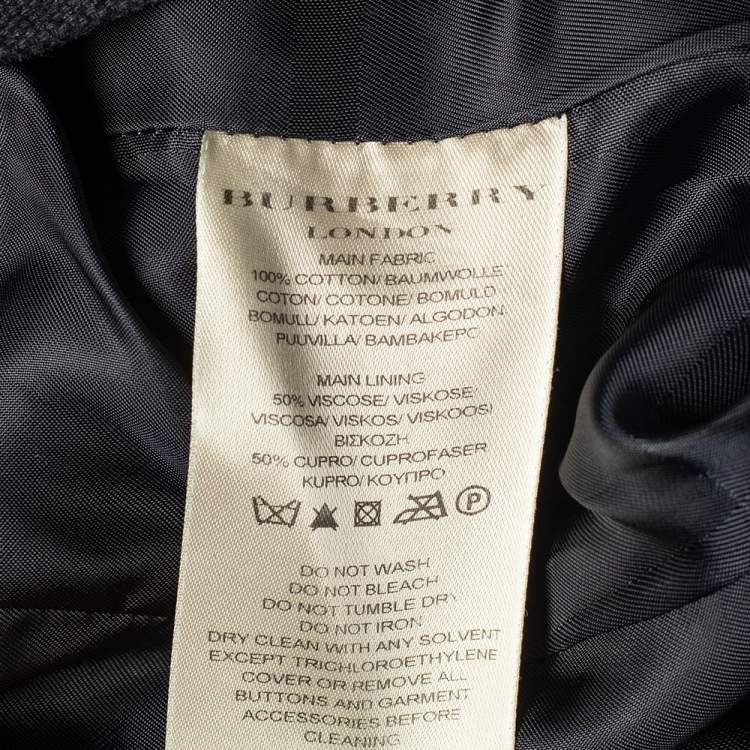 Pre Owned  Burberry Black Canvas Double Breasted Trench Coat M