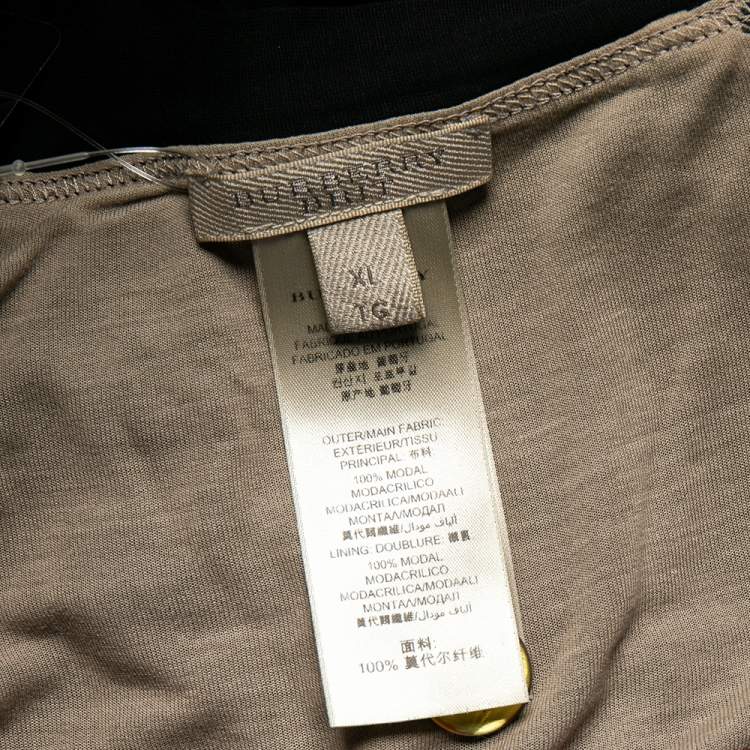 Pre Owned Burberry Black Modal Reversible Open Front Cardigan XL 