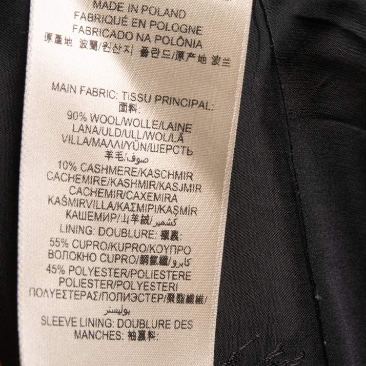 Pre Owned Burberry Grey Wool Epaulette Detail Buttoned Coat S