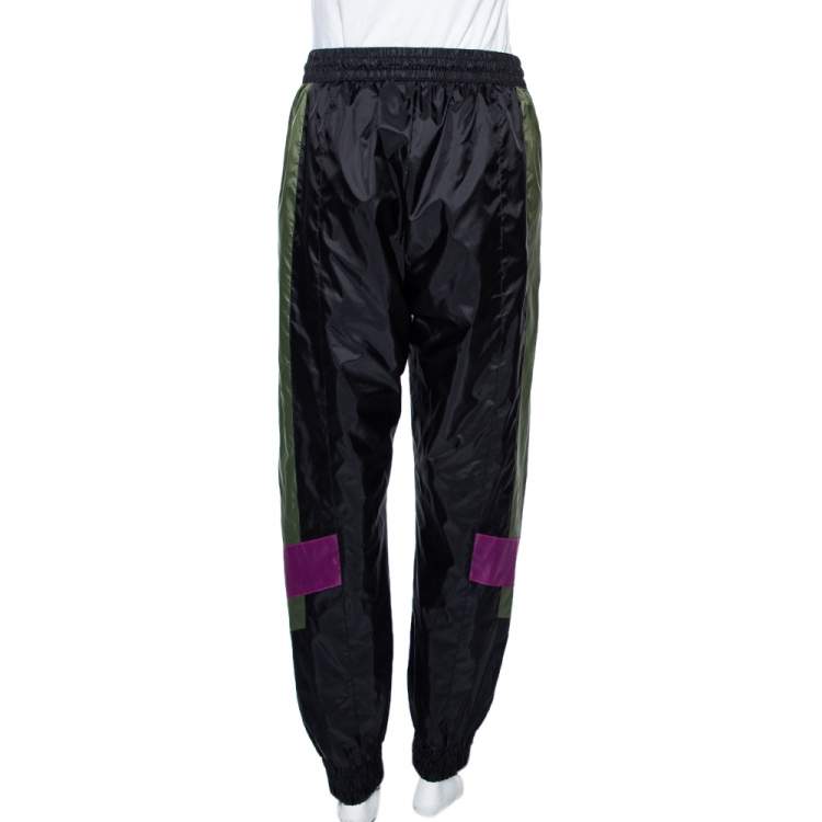 Pre Owned Burberry Black Synthetic Contrast Logo Trim Detailed Joggers S