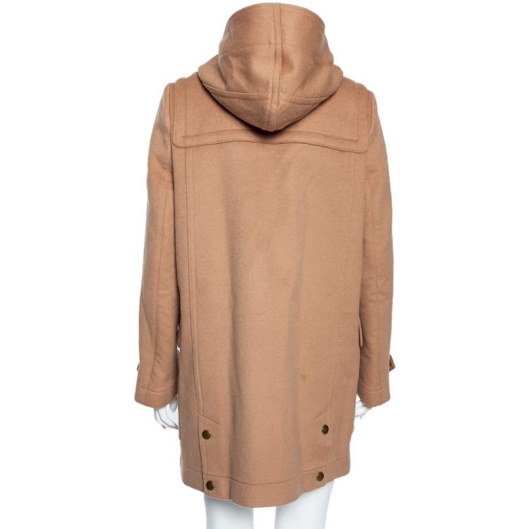 Pre Owned Burberry Camel Beige Wool Mersey Hooded Duffle Coat M