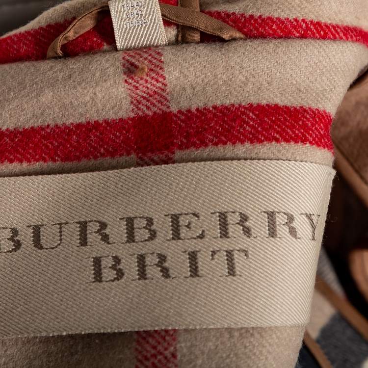 Pre Owned Burberry Camel Beige Wool Mersey Hooded Duffle Coat M