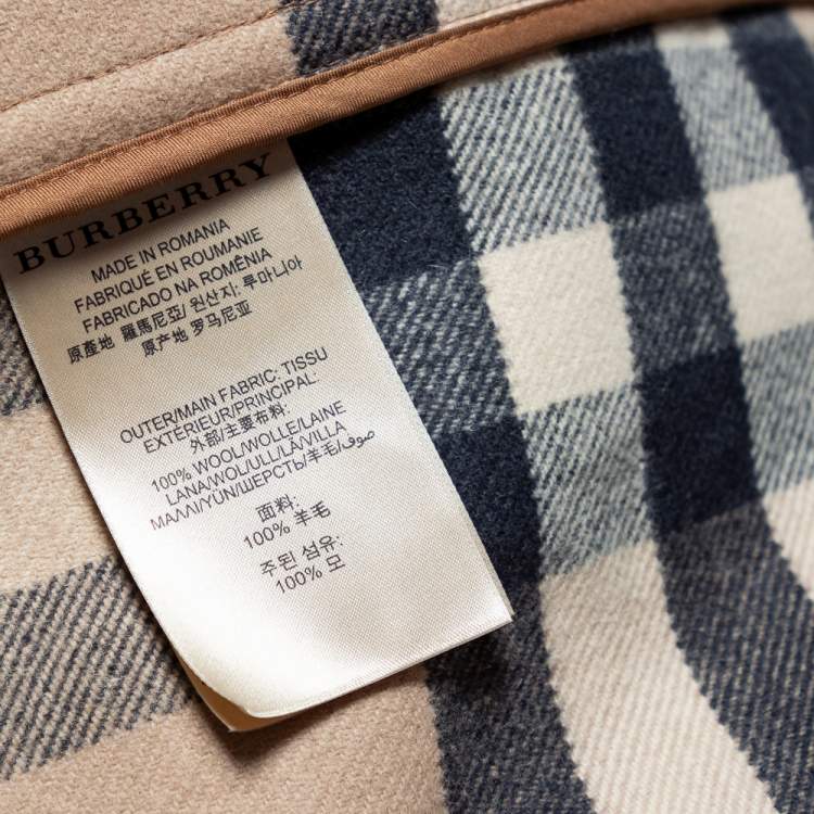 Pre Owned Burberry Camel Beige Wool Mersey Hooded Duffle Coat M