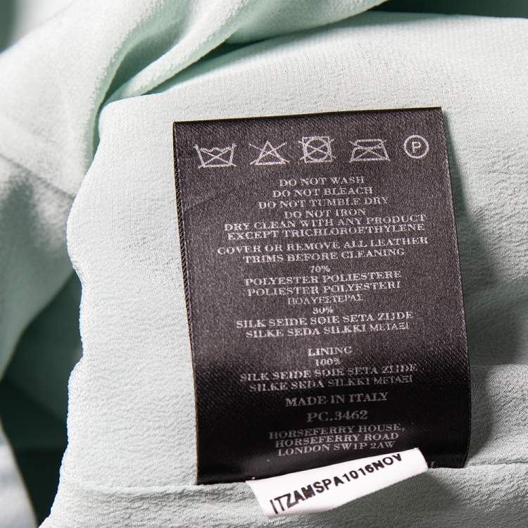 Pre Owned Burberry Prorsum Light Blue Sateen Gathered Detailed Short Dress M