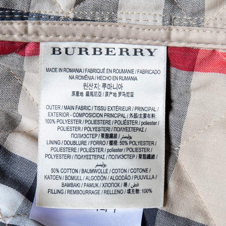 Pre Owned Burberry Beige Synthetic Quilted Button Front Jacket S