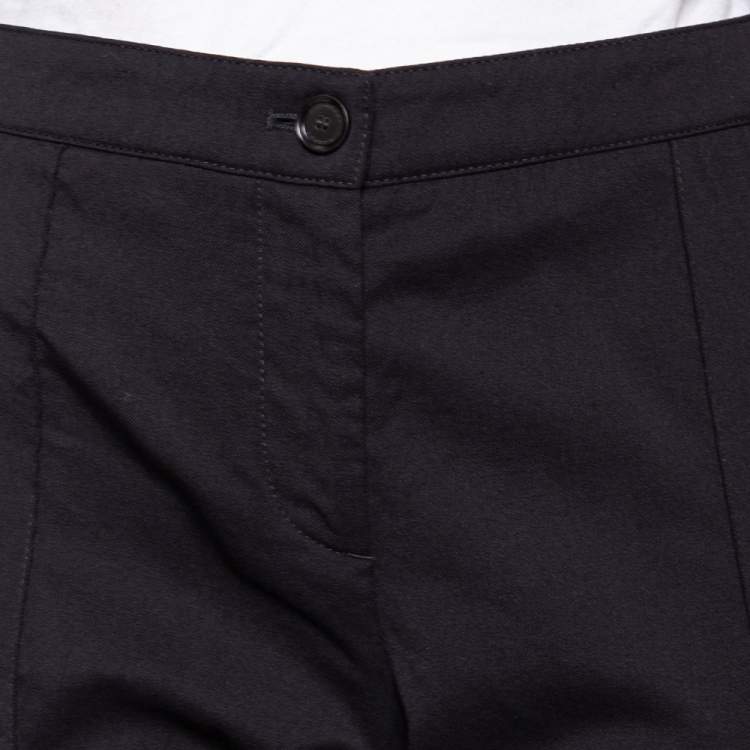 Pre Owned Burberry Black Wool Tapered Leg Trousers M
