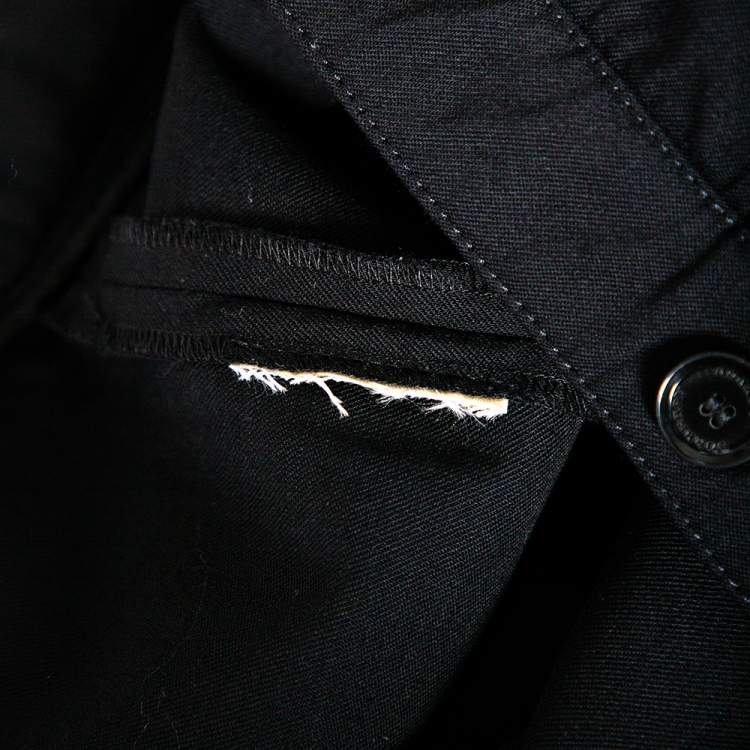 Pre Owned Burberry Black Wool Tapered Leg Trousers M