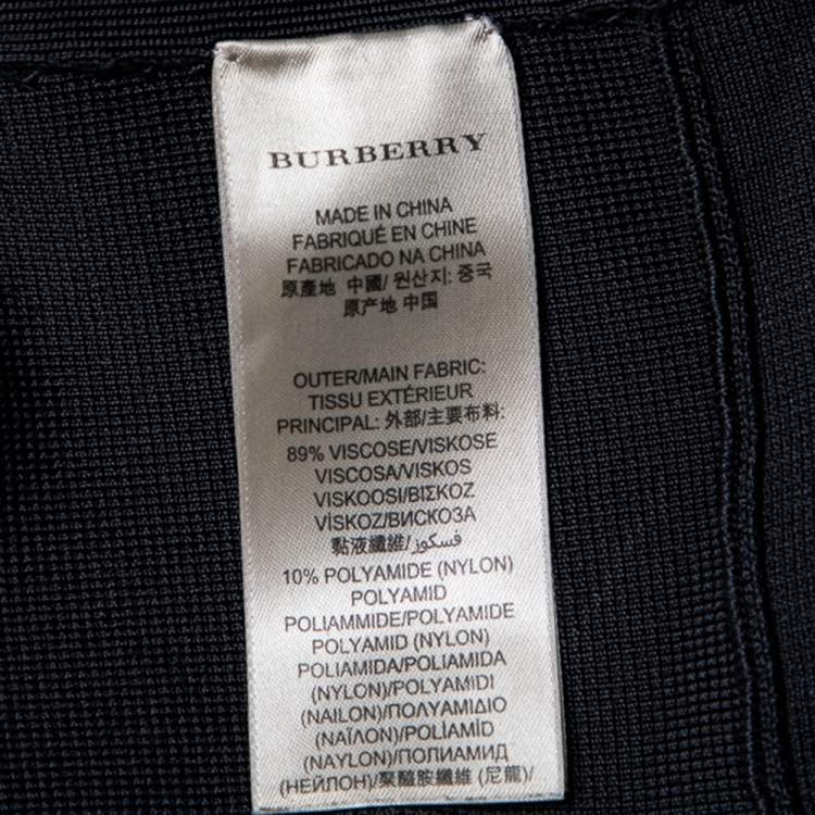 Pre Owned Burberry Black Knit Fringed A-Line Dress M