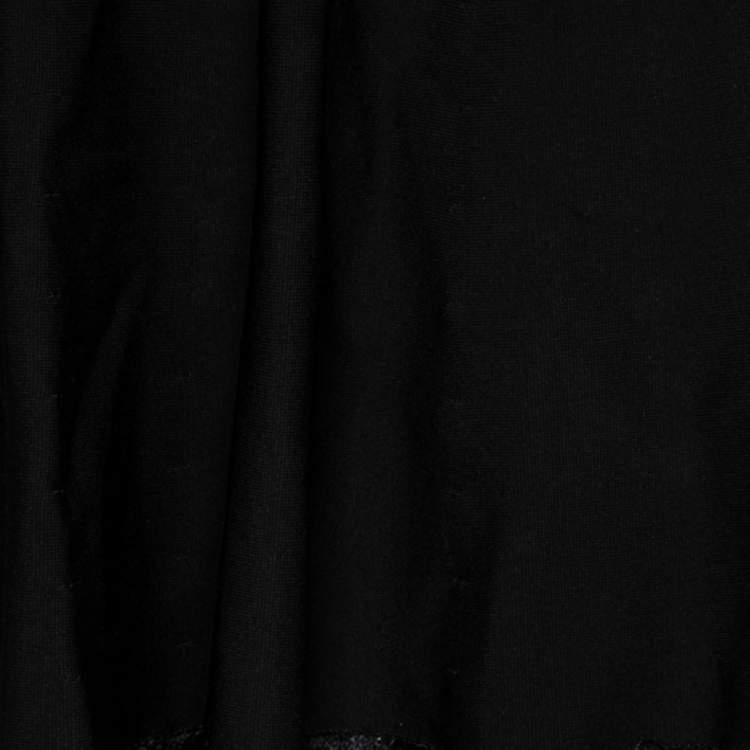 Pre Owned Burberry Black Knit Fringed A-Line Dress M