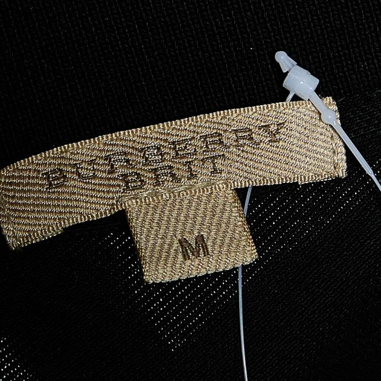 Pre Owned Burberry Brit Black Cotton Pique Puff Sleeve Polo T-Shirt M