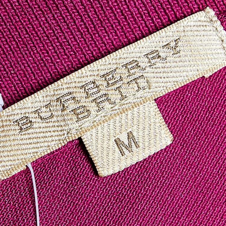 مملوكة مسبقًا Burberry Brit Magenta Cotton Pique Puff Sleeve Polo T-Shirt M