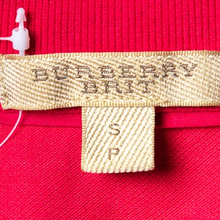Pre Owned Burberry Brit Pink Cotton Pique Polo T-Shirt S