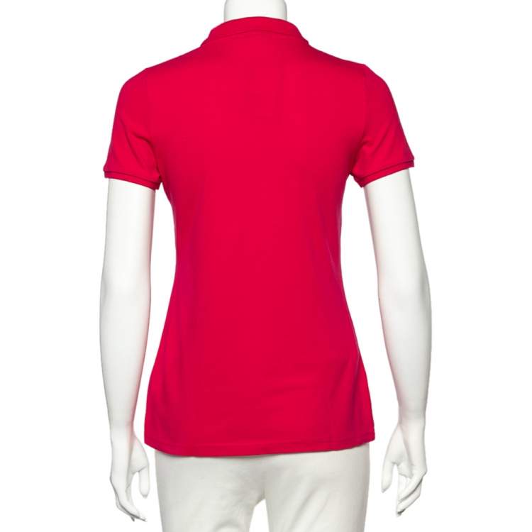 Pre Owned Burberry Brit Pink Cotton Pique Polo T-Shirt S