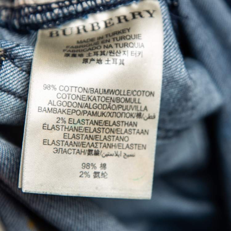 Pre Owned Burberry Brit Blue Denim Kensington Slim Fit Jeans M
