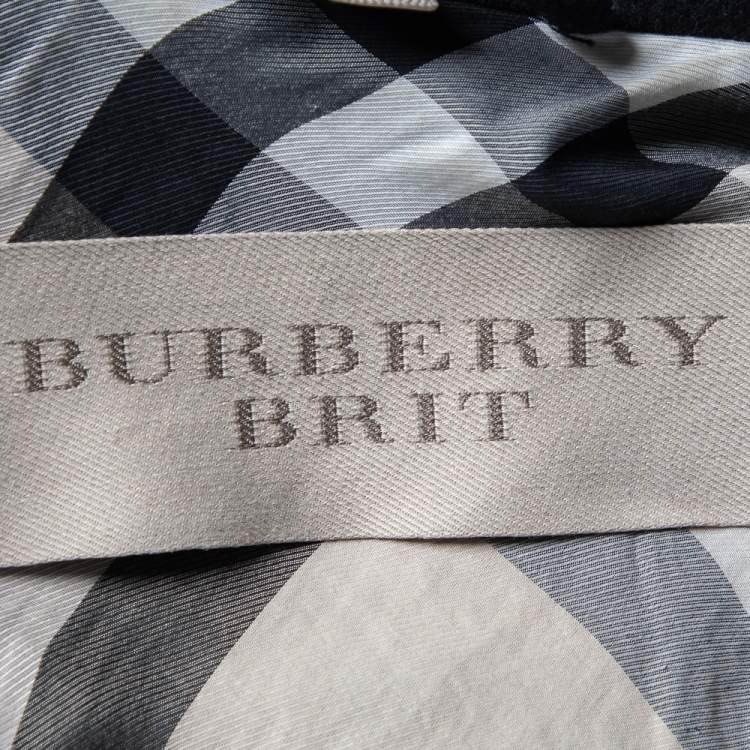 Pre Owned Burberry Brit Black Wool & Cashmere Belted Coat S