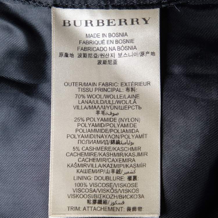 Pre Owned Burberry Brit Black Wool & Cashmere Belted Coat S