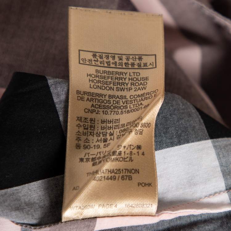 مملوكة مسبقًا Burberry Pink Plastron Cotton Button Front Blouse M