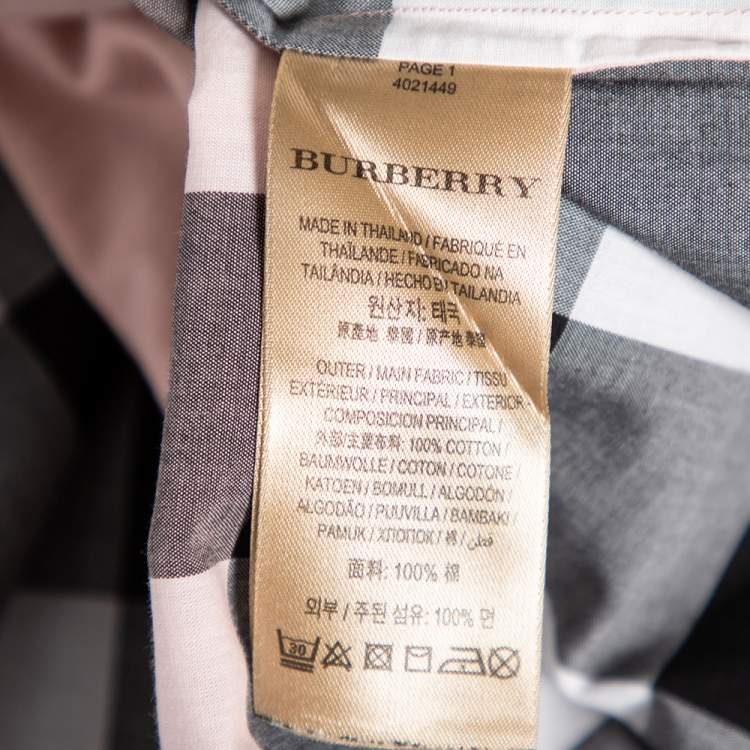 مملوكة مسبقًا Burberry Pink Plastron Cotton Button Front Blouse M