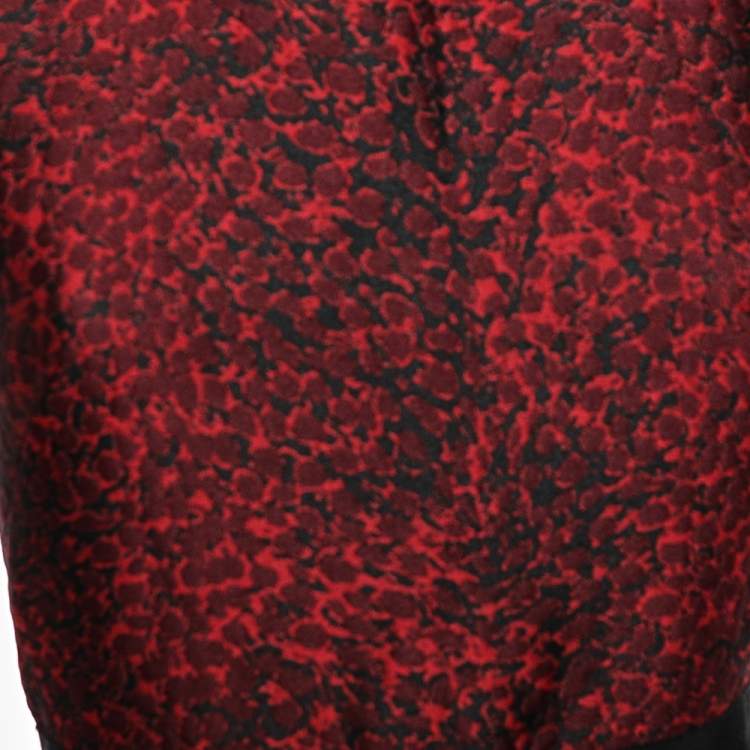 Pre Owned Burberry Burgundy Fruby Pattern Jacquard Sleeveless Mini Dress S 
