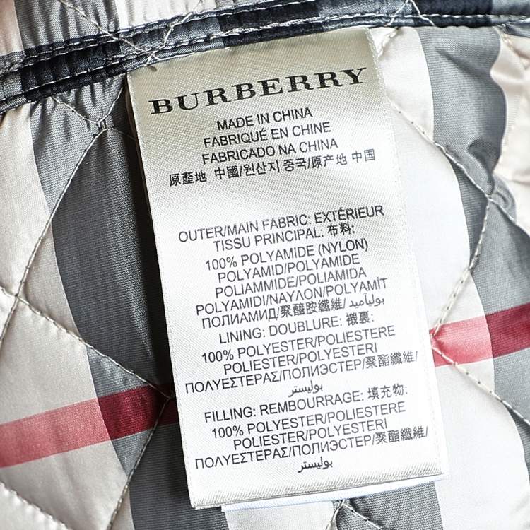 Pre Owned Burberry Brit Taupe Quilted Synthetic Button Front Jacket M