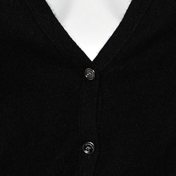 Pre Owned Burberry Brit Black Cashmere Button Front Cardigan XS