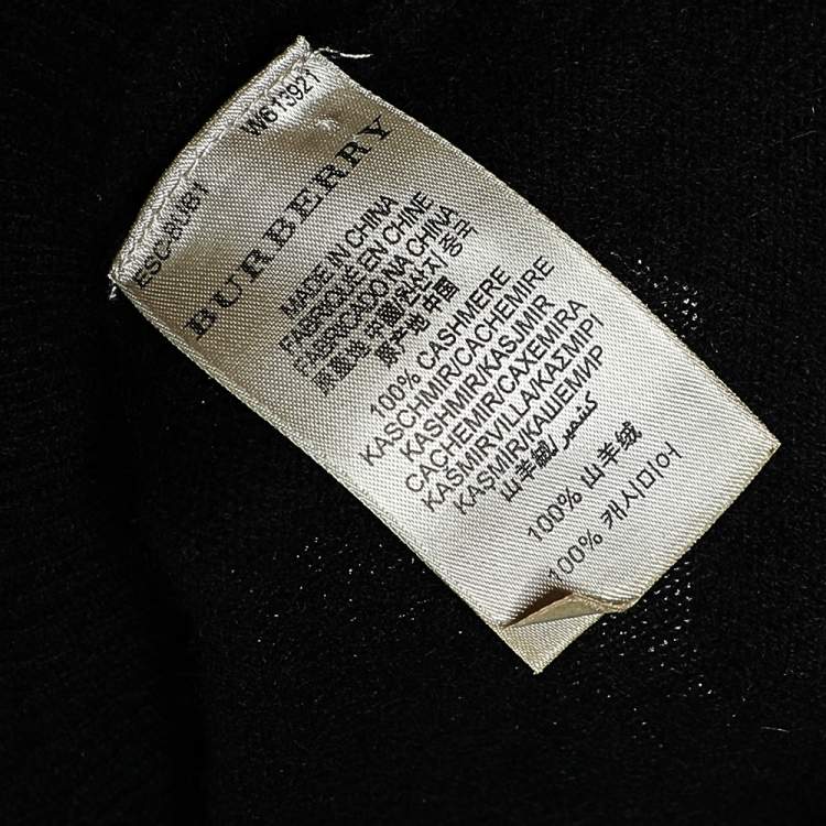 Pre Owned Burberry Brit Black Cashmere Button Front Cardigan XS