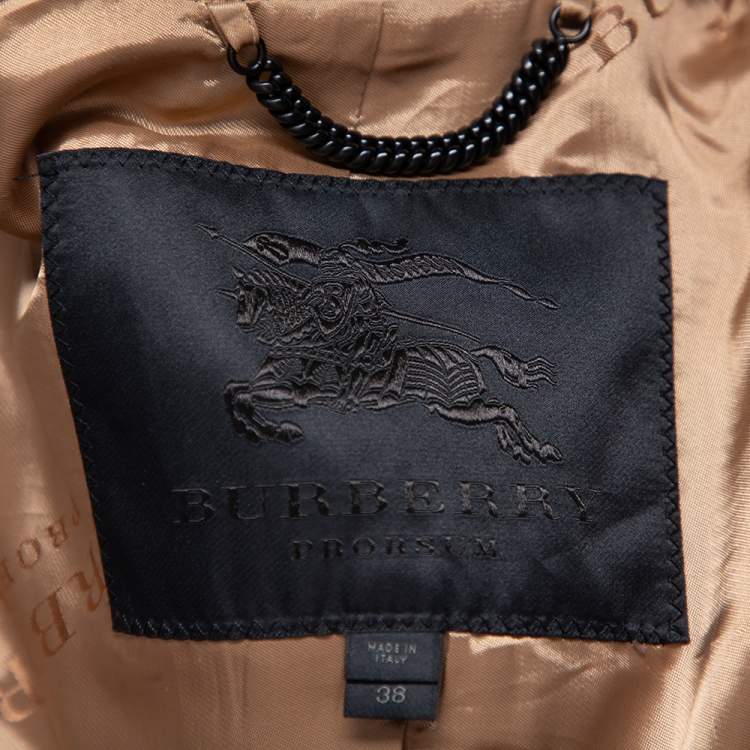 Pre Owned Burberry Prorsum Beige Cotton Double Breasted Belted Trench Coat S