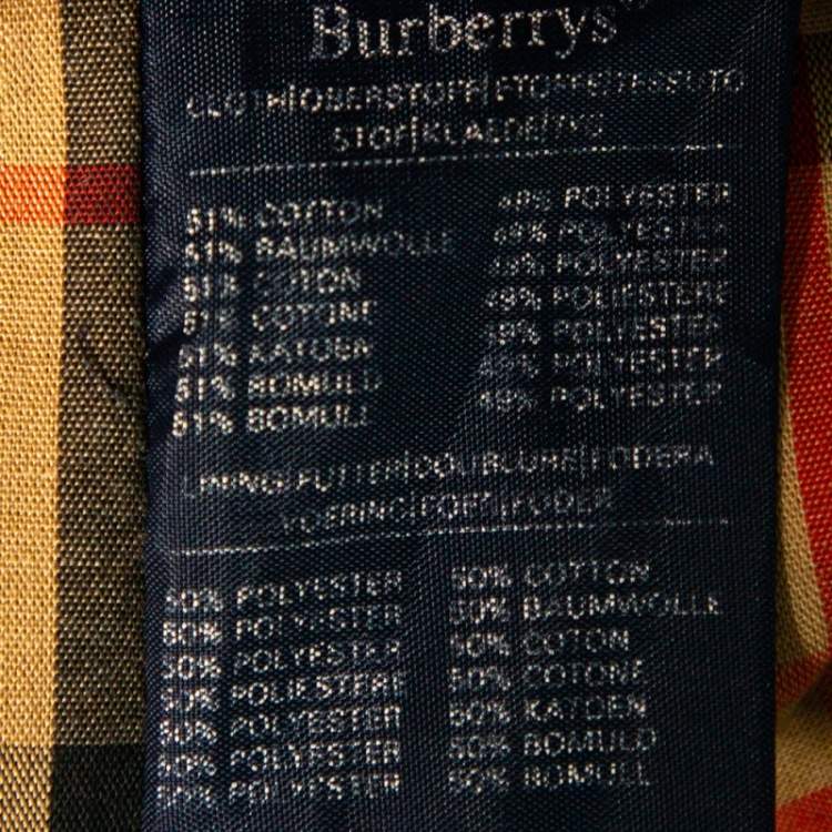 مملوكة مسبقًا Burberry Beige Cotton Double Breasted Belted Trench Coat L